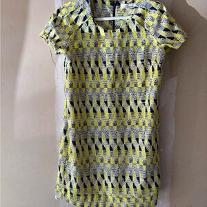 Yellow and Black Geometric Dress